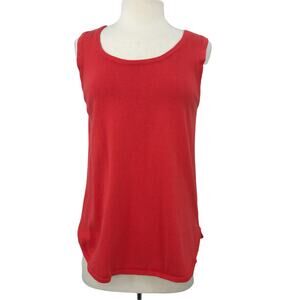Jeanne Pierre Blouse Womens Large Pink Sleeveless Knit Scoop Neck Top Cotton